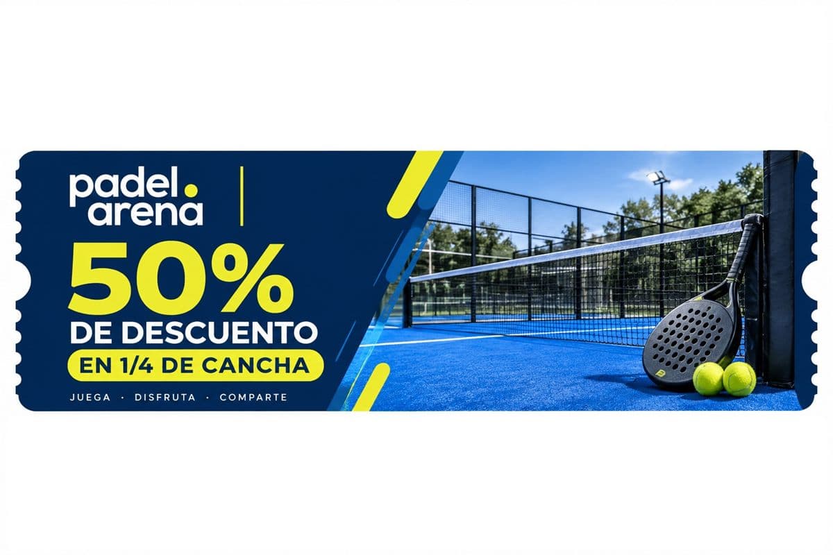 50% de descuento en 1/4 de cancha