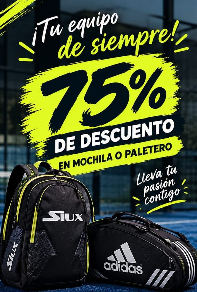 75% de descuento en mochila o paletero